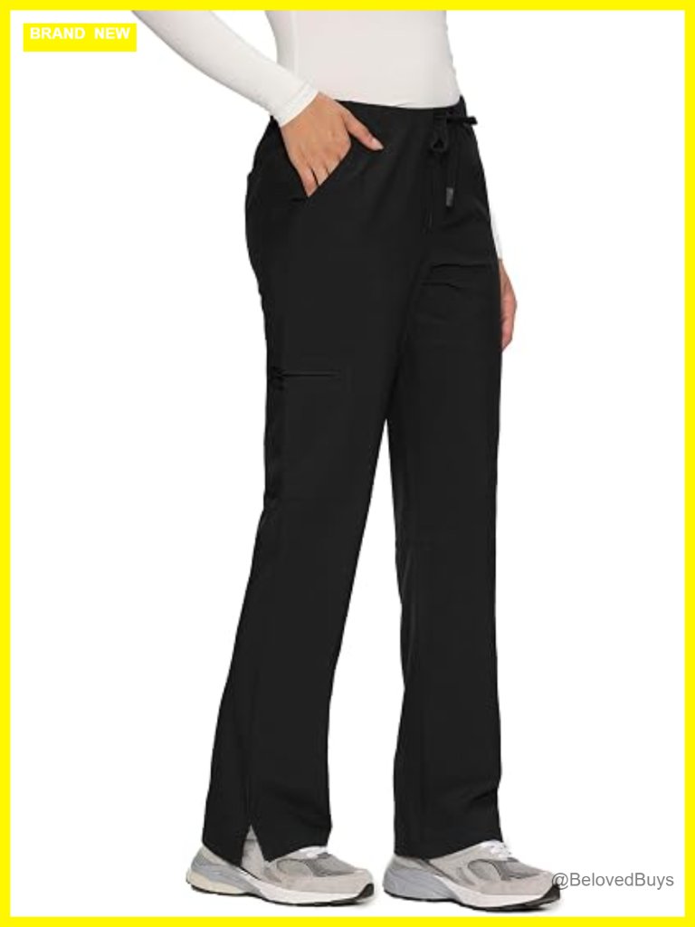 Scrub Pants - Soft Stretch Cargo With 8 Pockets, Loose Fit